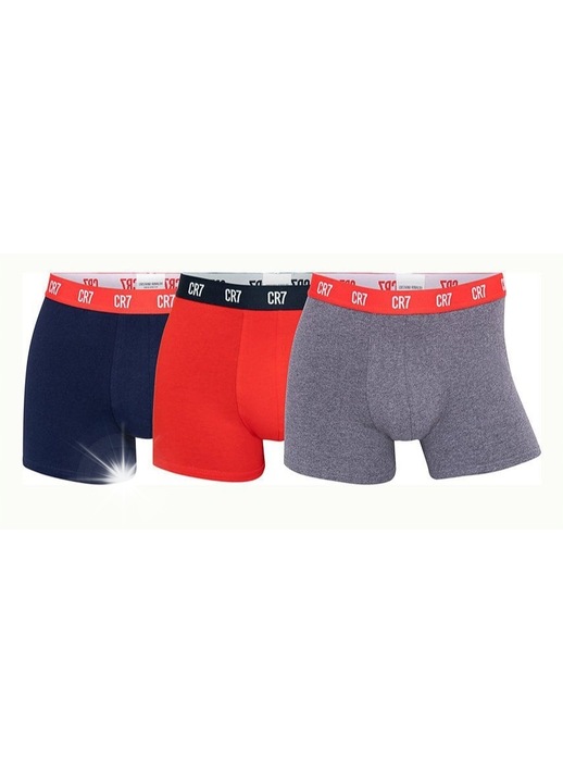 Boxeri barbati Cristiano Ronaldo CR7, set de 3, multicolor, bumbac, talie elastica, M INTL