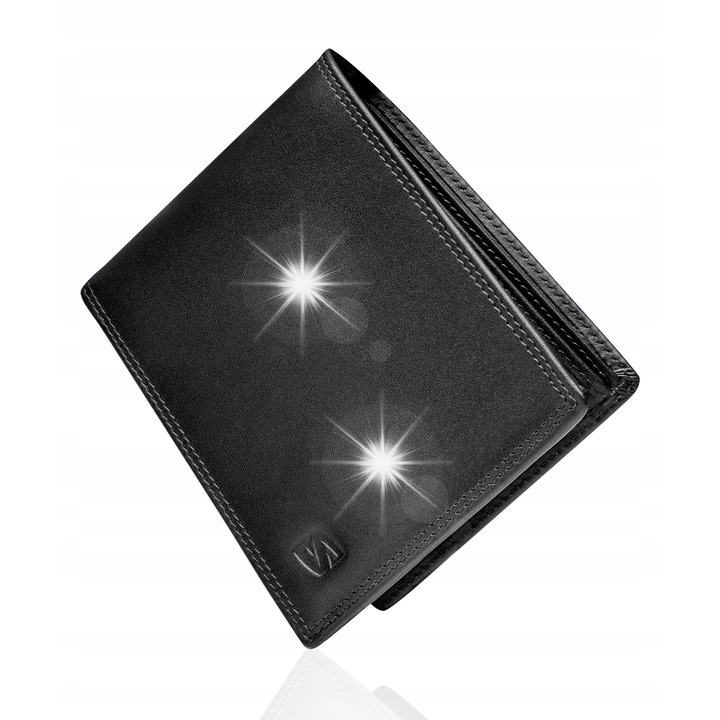 Portofel barbati Serasar din piele nappa cu protectie RFID, negru, 12,5x9,5x2,5cm