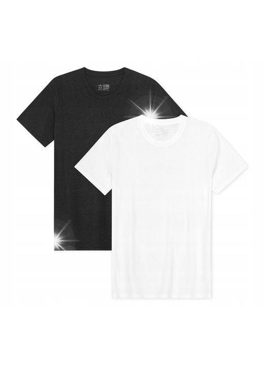 Set 2 Tricouri pentru barbati, Danish Endurance, bumbac, negru/alb, M INTL