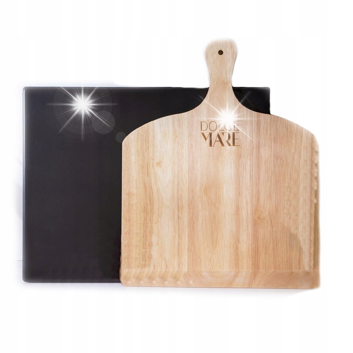 Комплект лопата за пица от дърво 29,5x28 см, камък за печене 38x30 см