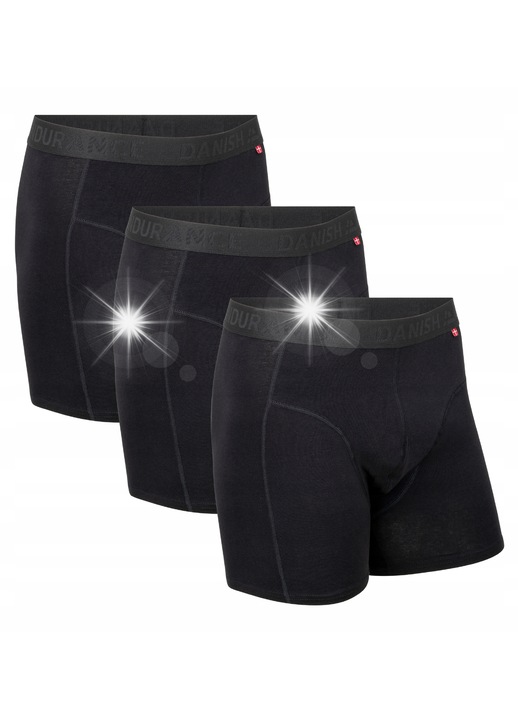 Boxeri barbati, Danish Endurance, bumbac organic, negru, set 3 bucati