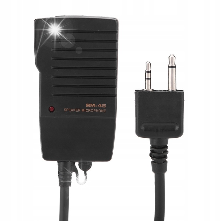 Microfon manual HM-46 cu difuzor pentru statii radio, negru, 2,0x2,0x1,0cm