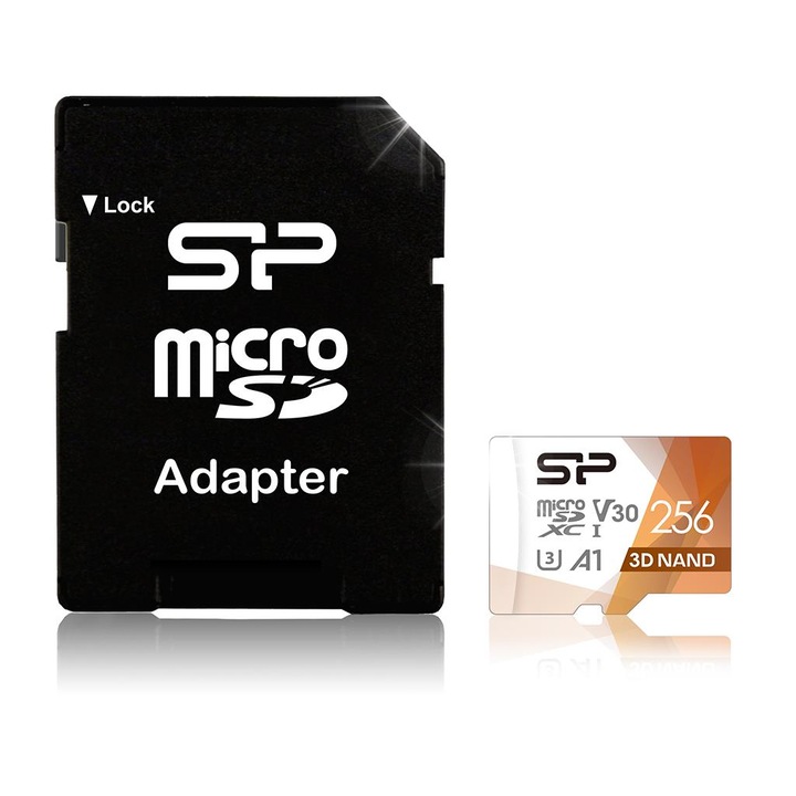 Carda de memorie microSDXC 256 GB Superior Pro, 4K Ultra HD, V30, cu adaptor