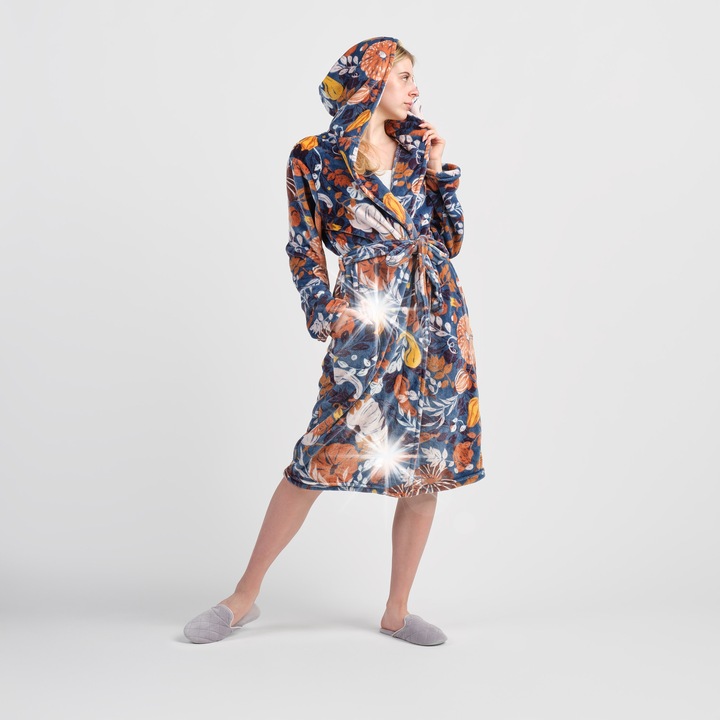 Halat de baie femei, poliester, 68x115cm, multicolor