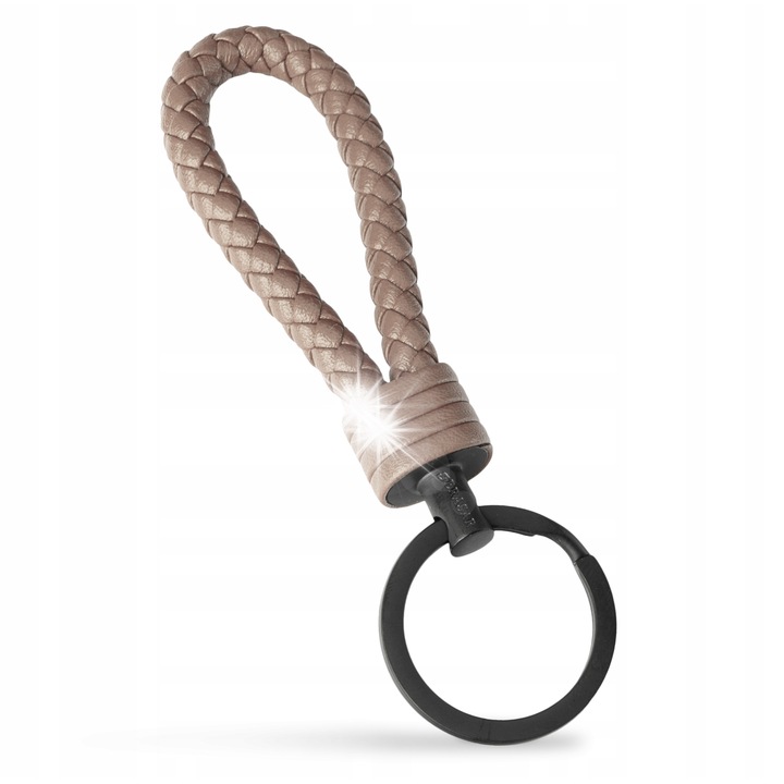 Breloc din piele, Serasar, negru, cu 3 brelocuri mici, 24g