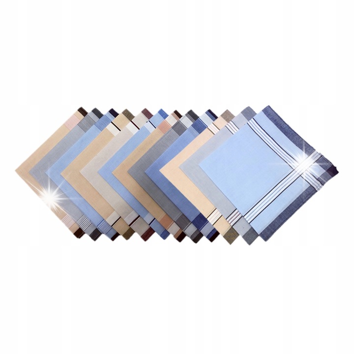 Комплект 12 памучни кърпи, елегантни модели, многоцветни, 40х40см