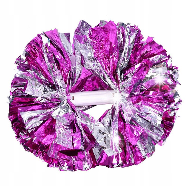 Pompon pentru majorete, roz/argintiu, 29cm