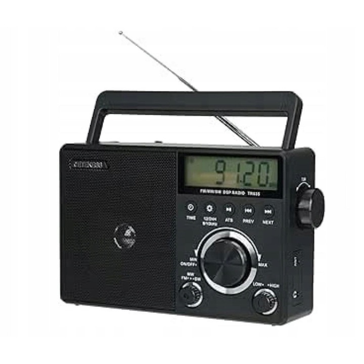 Преносимо радио Retekess TR635, FM/AM/SW, черно, с мощен високоговорител, за възрастни хора, комплект без батерии