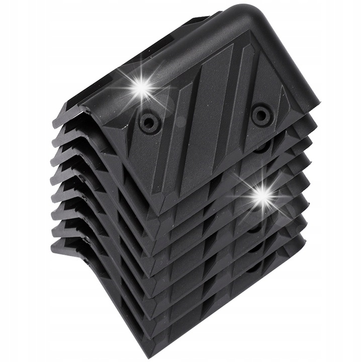 8 db műanyag sarokvédő hangszórókhoz, 80x45mm, fekete