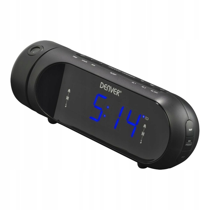 Радио с часовник Denver CPR-700, черно, проектор, безжично