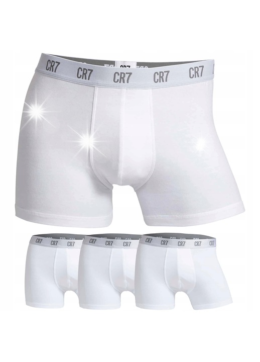 Chiloti boxeri barbati, Cristiano Ronaldo, alb, set de lenjerie intima, S INTL