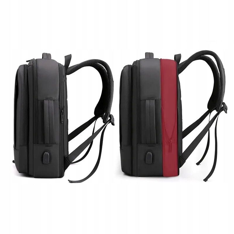 Rucsac waterproof pentru laptop 15,6", negru, cu compartiment dedicat si port USB