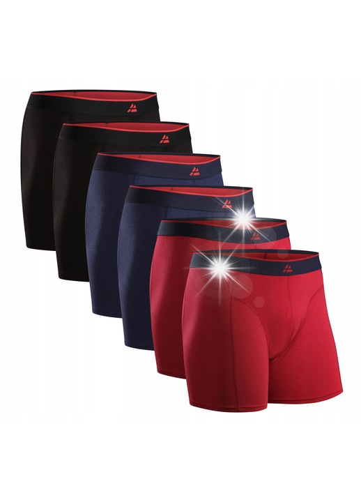 Boxeri barbati Danish Endurance, set de 6, croiala ajustata, multicolor, material din viscoza de bambus, M INTL