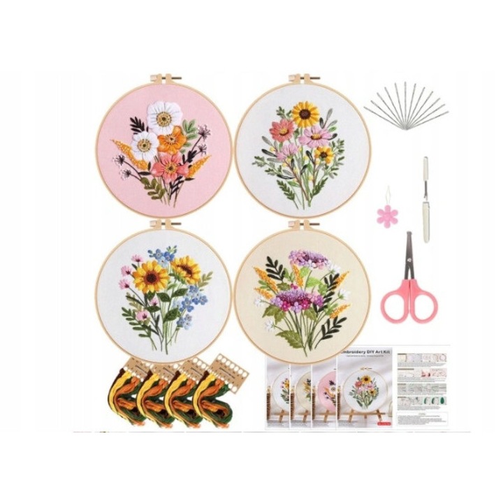 Set broderie, 4 Piese, Multicolor