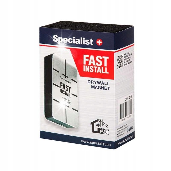 Magnet pentru montaj gips-carton Specialist+, 10 kg, 27 mm, 144 mm