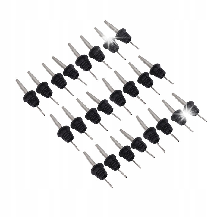 Set 24 Turnatoare din otel inoxidabil pentru sticle cu ML din plastic negru