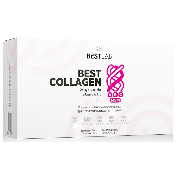 Colagen, Best Lab, set 30 plicuri, 8.4 g, pentru articulații/piele/păr