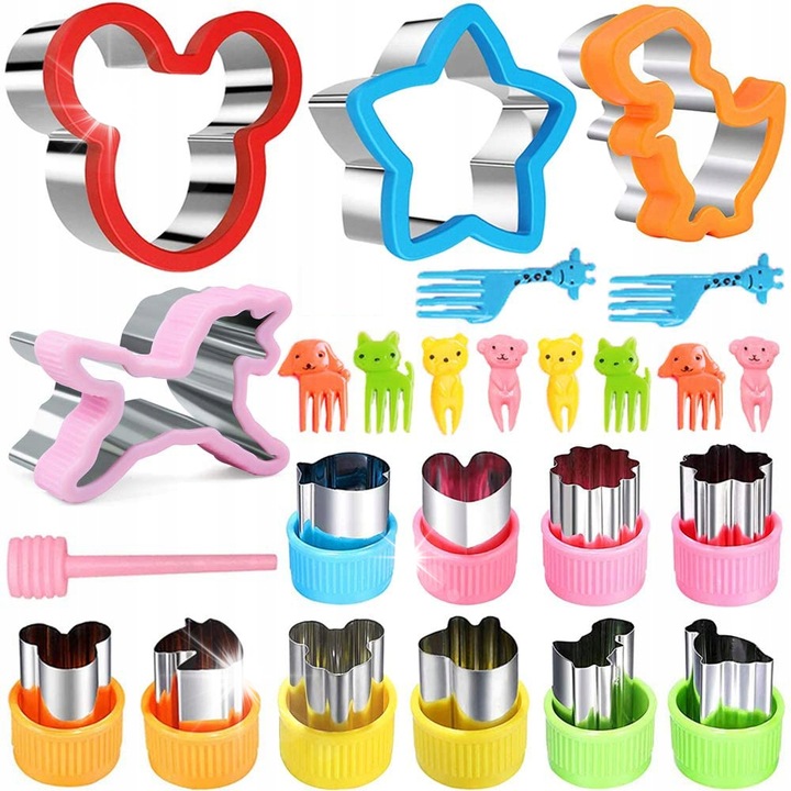 Set 12 forme pentru prajituri dinozauri, otel inoxidabil, dimensiuni 4,5x9cm