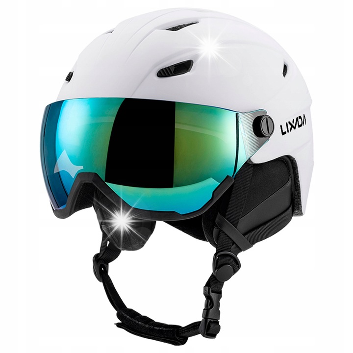 Kask narciar, alb, 28x20.5x20.5cm, set cu ochelari