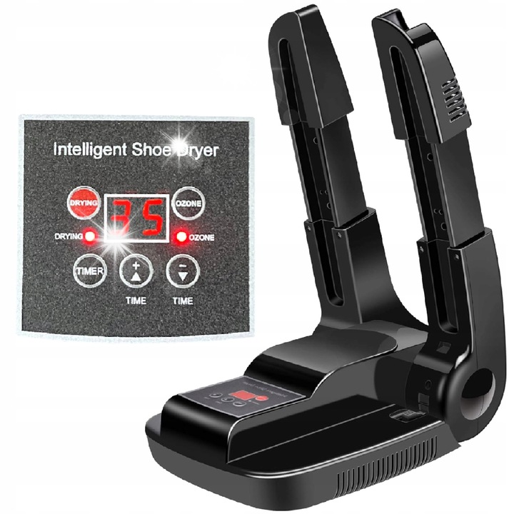 Uscator pentru incaltaminte, cu functie de sterilizare, negru, 18x27,5x9,5 cm