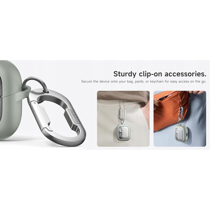 Etui pentru Samsung Galaxy Buds 3 Pro / Buds 3, set cu accesorii, verde, material TPU si PC
