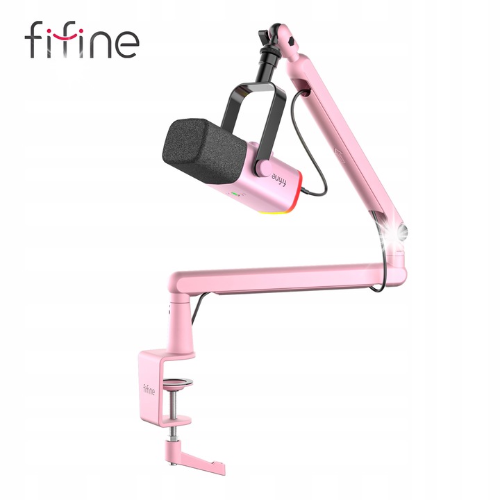 Microfon dinamic TAM8P, Fifine, caracteristica cardioida, frecventa 50Hz-16kHz, set cu stativ BM88W