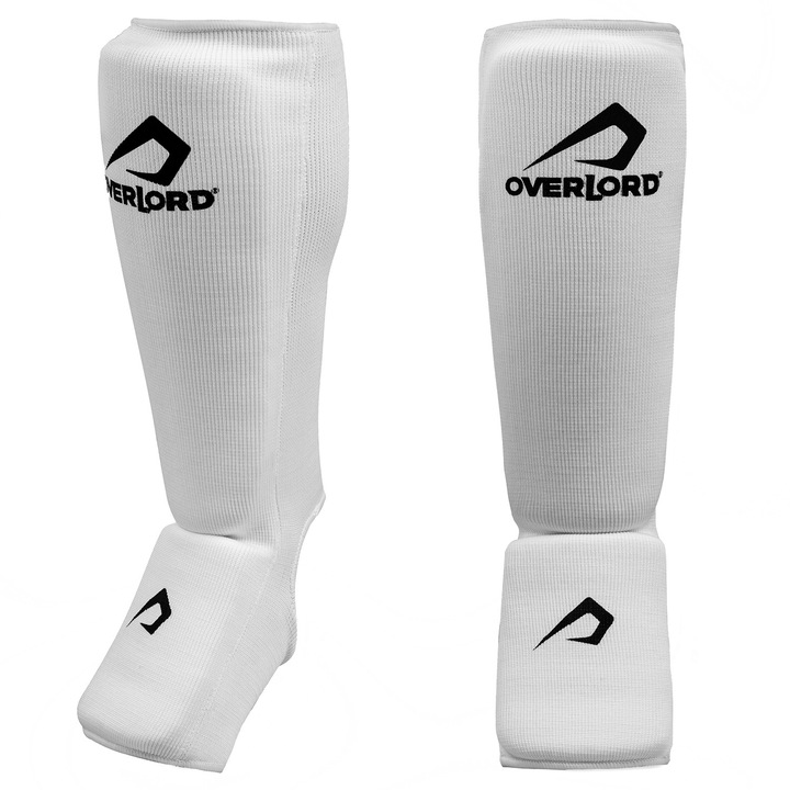 Aparatori pentru Glezne si Tibii Overlord, elastic, alb, XL, 124-206 cm