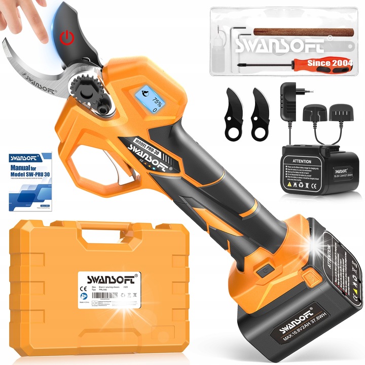 Foarfeca de gradinarit Swansoft PRU30, 30mm, control progresiv al taieturii