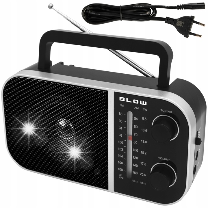 Radio portabil BLOW, AM/FM, negru, 235x120x55mm