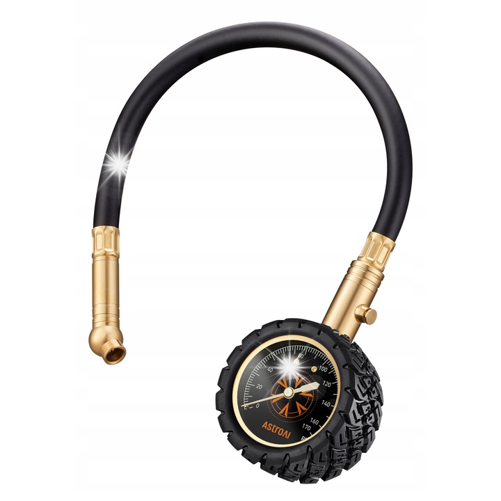 Manometru pentru pneuri, AstroAI, 6-170 PSI, precizie certificata ANSI, dimensiuni 6.42x3.23x1.73 inch, compatibil cu masini, camioane, SUV-uri, motociclete, biciclete