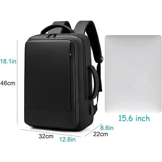 Rucsac impermeabil pentru laptop 15,6 inch, gri, 46x32x22cm