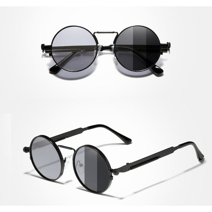 Ochelari de soare KINGSEVEN fotocromatici, unisex, polarizati, negri, set cu etui si laveta