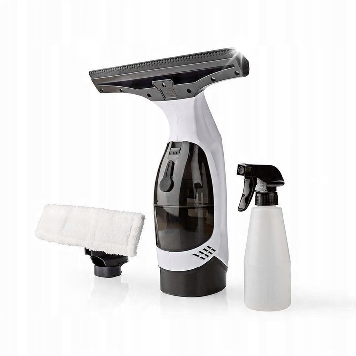 Уред за почистване на прозорци, 20W, 28см, пълен комплект с бутилка със спрей и кърпи от микрофибър