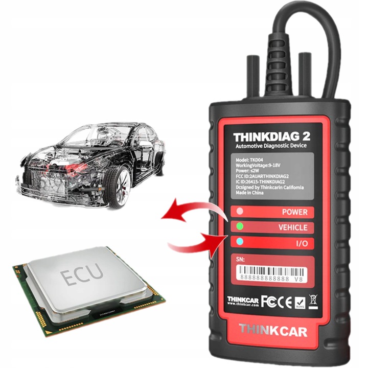 Тестер за диагностика Thinkdiag 2 OBD2, разширени функции, безжичен, пълен комплект