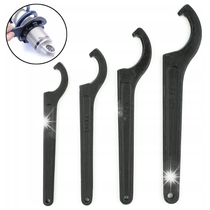 Set chei reglabile 34-62 mm, 4 piese, material: otel, culoare: negru