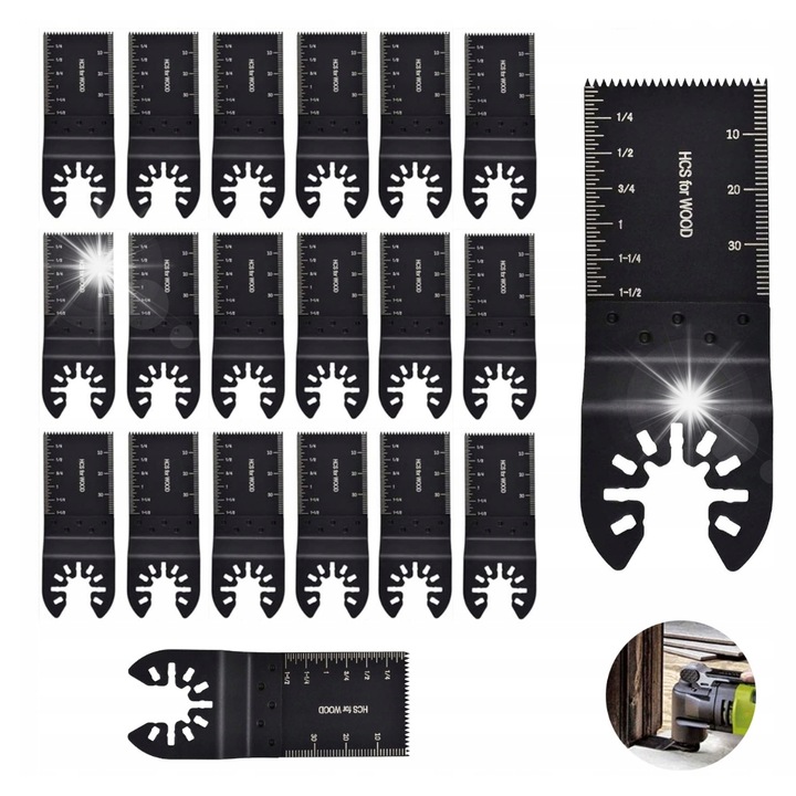 Set lame de taiere pentru unelte multifunctionale, 20 bucati, HCS, pentru lemn, plastic si metale moi