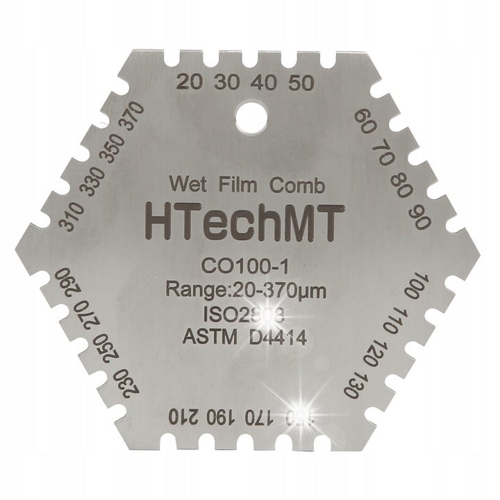 Gratar pentru masurarea grosimii stratului umed de vopsea CO100-1, 20-370um, din inox