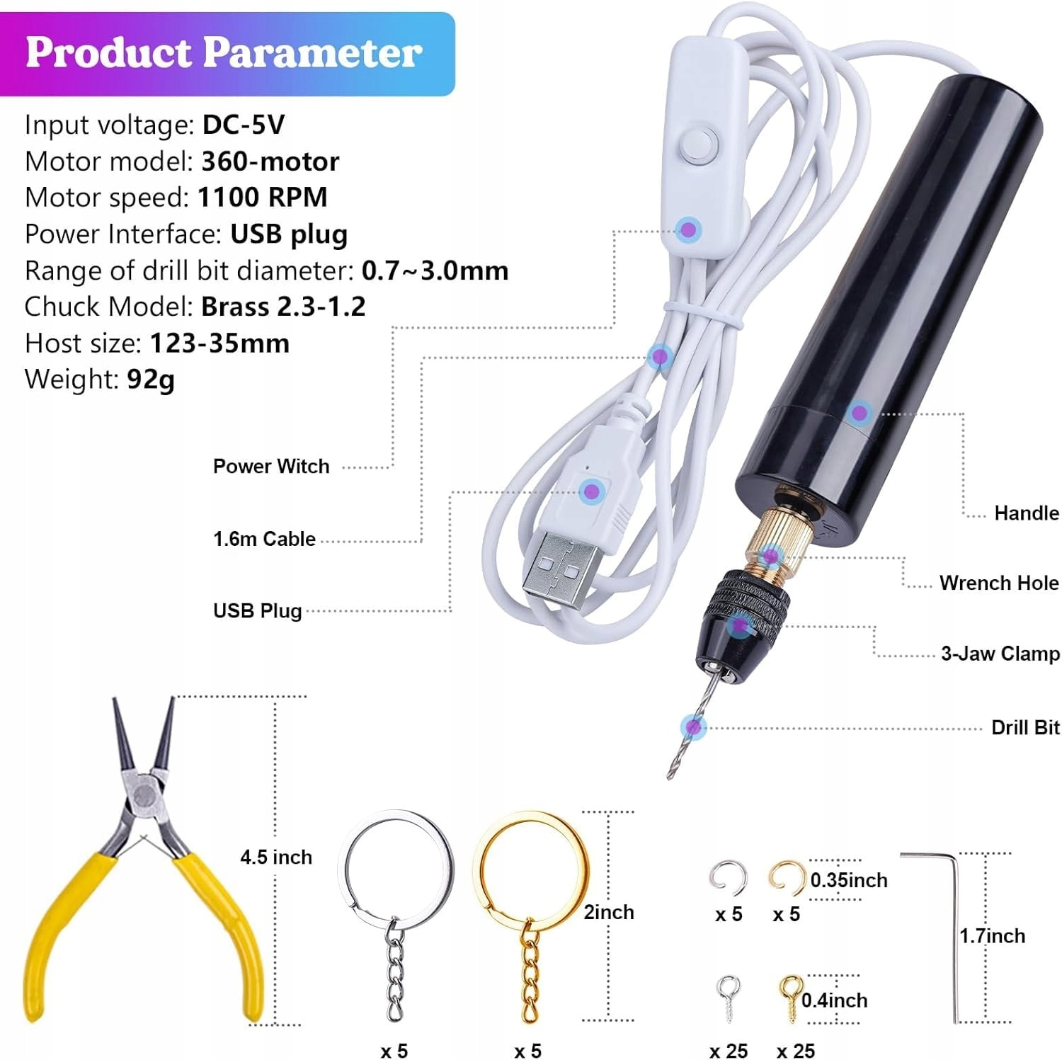 Masina Rasina Set de 74 de piese pentru gaurit, masina de gaurit electrica pentru ...