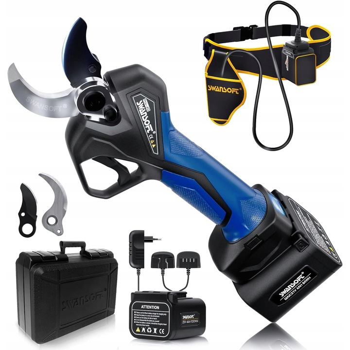 Foarfeca electrica profesionala Swansoft, 40mm, 1050W, cu acumulator 21V, set complet