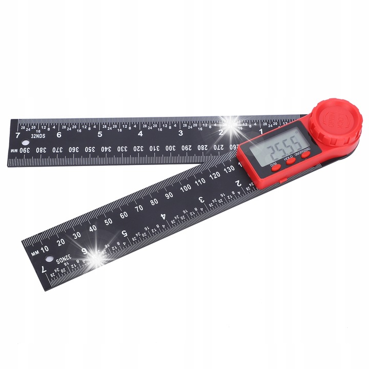 Linie digitala de masurare, 200mm, 0-360°, negru, set