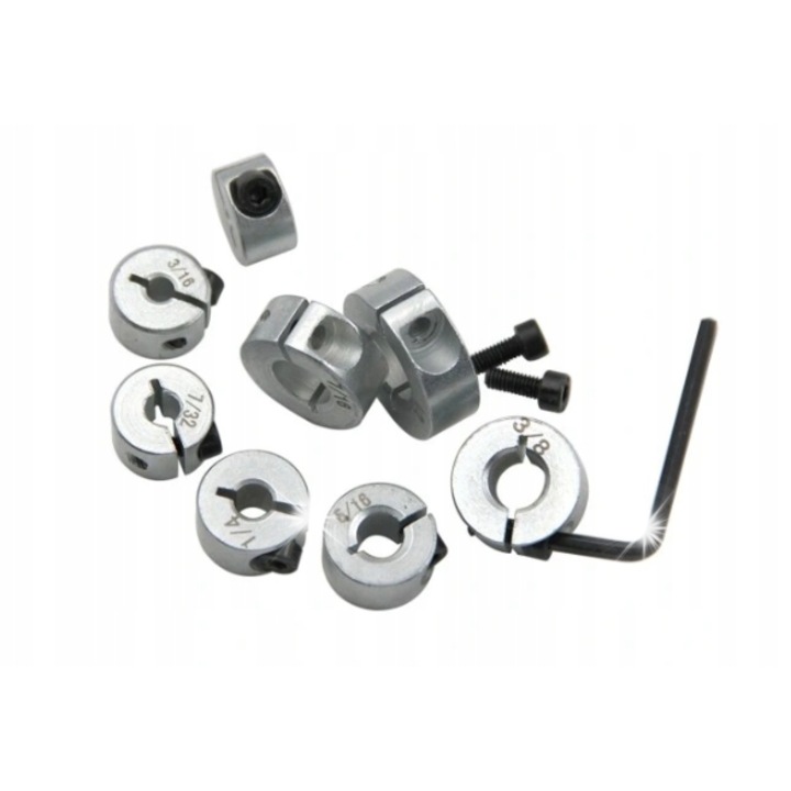 Set limitatoare Gaurire, 8 bucati, dimensiuni variate, metalice, cu cheie imbus