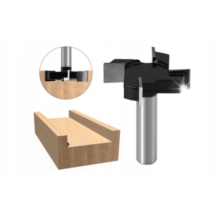 Frez pentru planare, 12mm, 4 taisuri, forma T, 50,8mm, set