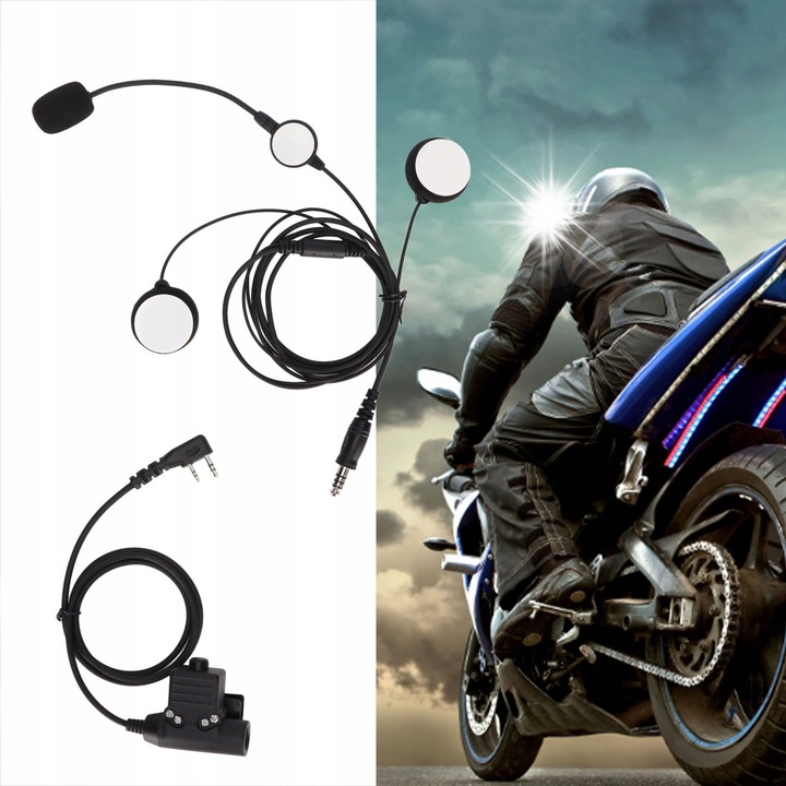 Set casti pentru casca cu U94 PTT, negru, pentru radio TK-3107, Baofeng UV-5R, BF-888S, WLN KD-C1