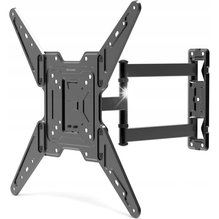 Стойка за телевизор Sounix Full Motion, 26"-58", черна, капацитет 31.8 кг, спестяващ място дизайн