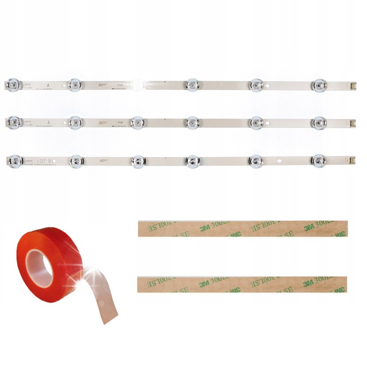 Set benzi LED DRT 3.0 pentru televizoare LG 32", 3 bucati, multicolor