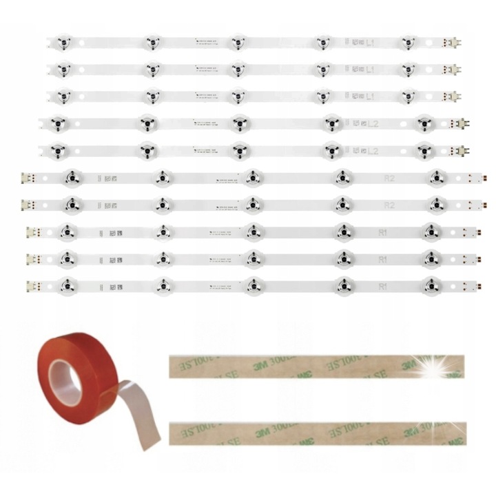 Set benzi LED 42" V14 Slim DRT Rev0.6, 3x L1, 3x R1, 2x L2, 2x R2, multicolor