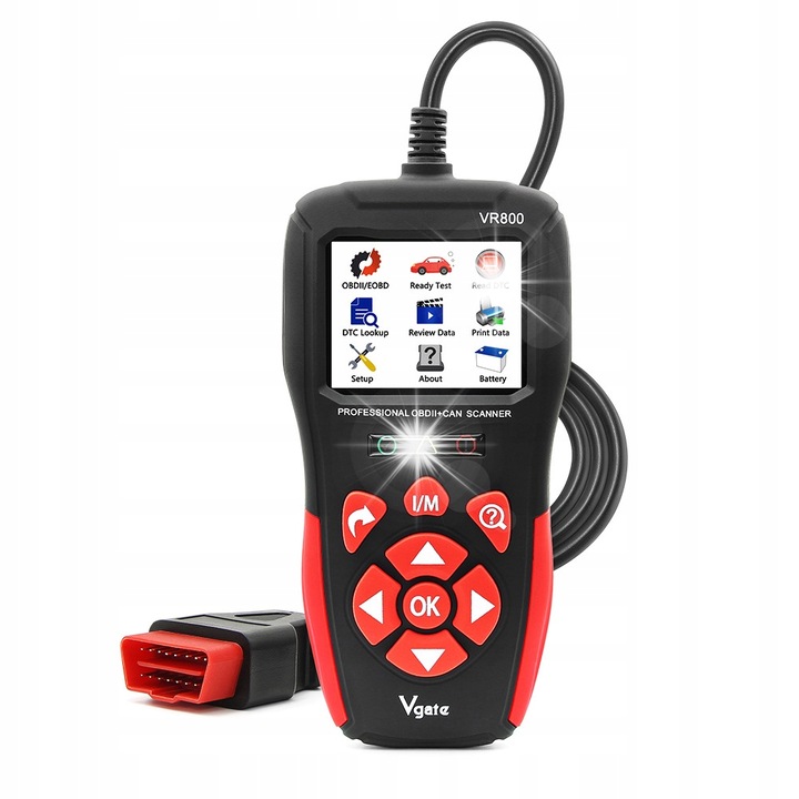 Skaner diagnostic OBD-2 Vgate VR800, functionalitate completa in limba romana, cablu de conectare 100cm, dimensiuni 195x100x30mm