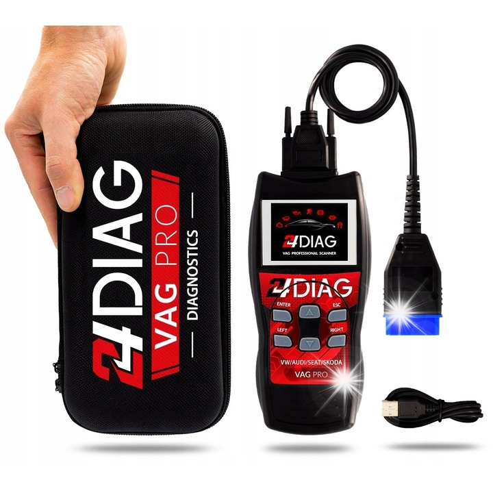 Scanner diagnostic VAG PRO, 24Diag, suport VW AUDI SEAT SKODA, ecran LCD color 320x240, cablu USB, set complet
