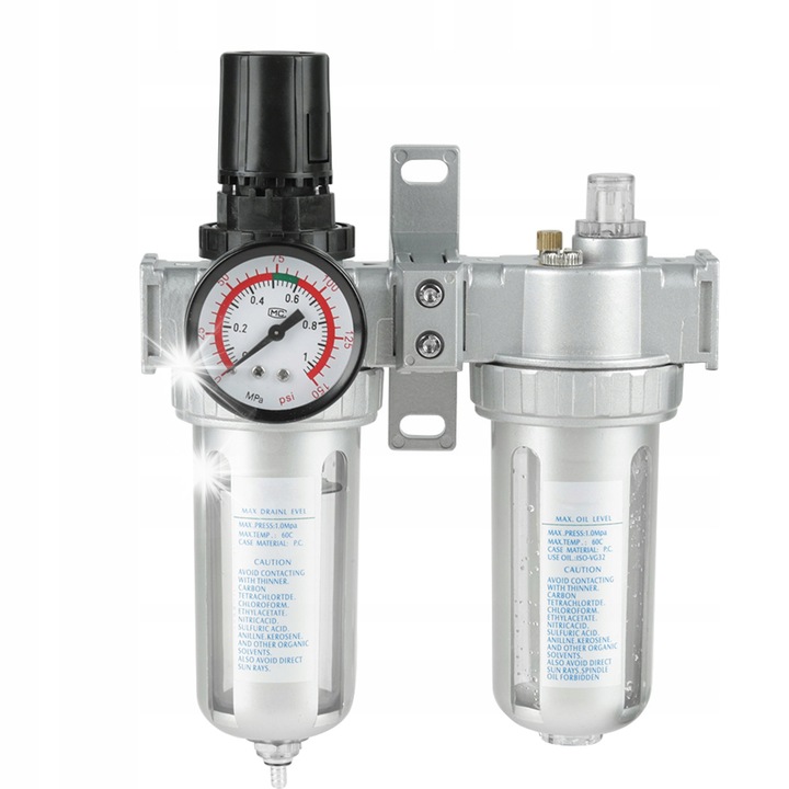 Set filtru compresor 1/2", SFC400, aluminiu, 40um, 859g