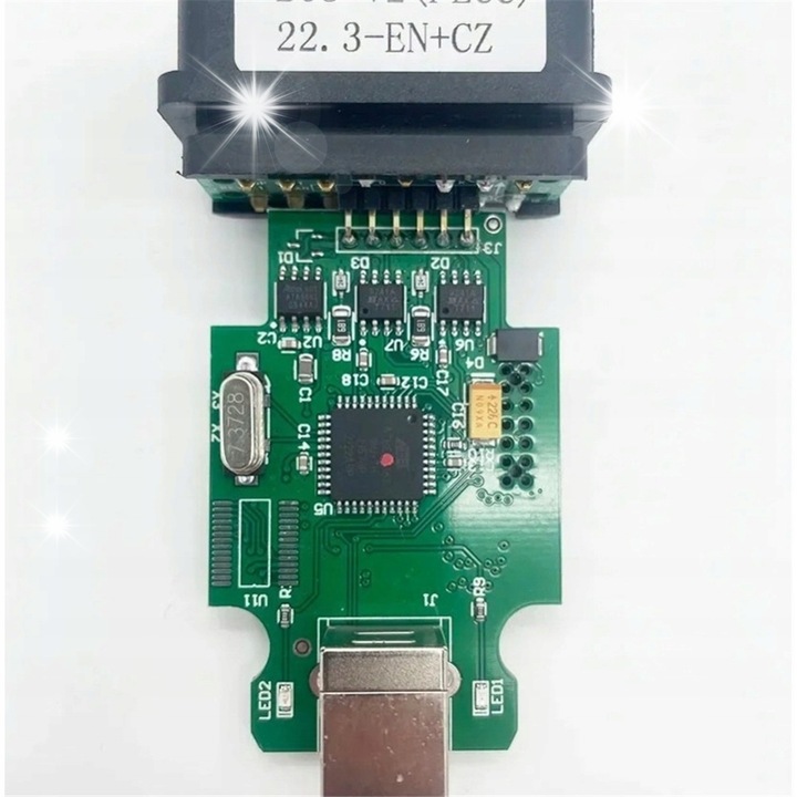 Тестер за диагностика Vcds Hex-V2, интерфейс, 2 характеристики, черен цвят, комплект